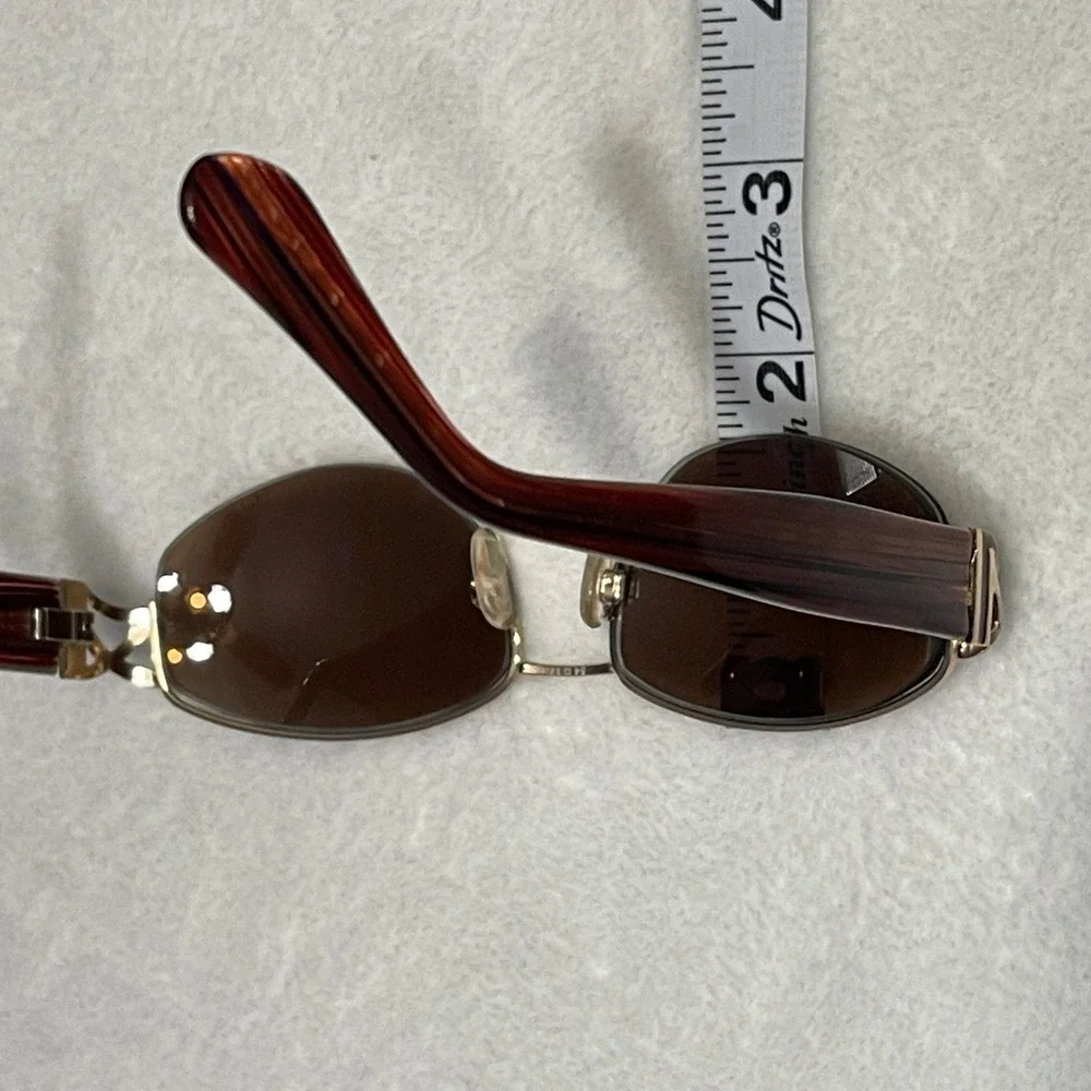 Tura 617 COP Oval Sunglasses Brown Wood Grain Gold Accents Italy FRAMES‎ ONLY